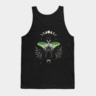 Aromantic Luna Moth Celestial Cottagecore LGBT Pride Flag Tank Top